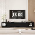 FAMAPY Extendable TV Console Table Modern TV Cabinet with Drawers, Contemporary Media Storage Console Table for Living Room Black (65.4-106.3”W x 15.7”D x 15.4”H)