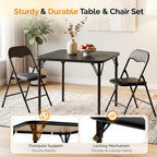 VINGLI 5-Piece Padded Folding Card Table and Chairs Set, Black