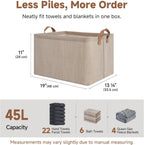 StorageWorks Storage Bins, Fabric Storage Bins for Shelves, Extra Large Storage Baskets with Metal Frame, Closet Baskets and Bins with Handles, Jumbo, Brown and Beige, 2-Pack