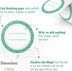 Canning Labels Dissolvable Stickers for Mason Jars and More (2" Round 200/roll) Canning Supplies Washes Off in Seconds Like Magic - Jar Labels Homemade Jam, Jelly, and More (Mint)