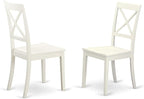 East West Furniture LGBO5-LWH-W 5 Piece Modern Dining Table Set Includes a Rectangle Wooden Table with Butterfly Leaf and 4 Kitchen Dining Chairs, 42x84 Inch, Linen White