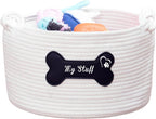 JUPPE Pet Dog Basket with Personalized Name, Dog Toys Storage Organizer Custom Cotton Rope Basket Nursery Decor (Pet Dog Basket)