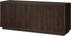 Henn&Hart Fluted TV Stand for TVs up to 65" with 2 Concealed Ribbed Storage Cabinets and Adjustable Shelves for Living Room, Family Room, or Office, Warm Brown