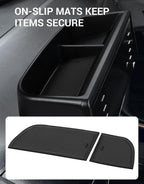 Ecarzo Tray Phone Holder Compatible with 2024 2023 2022 2021 Toyota Sienna Interior Accessories, Hidden Storage Organizer Behind Screen Sunglass Tissue Holder (Not for 2025)