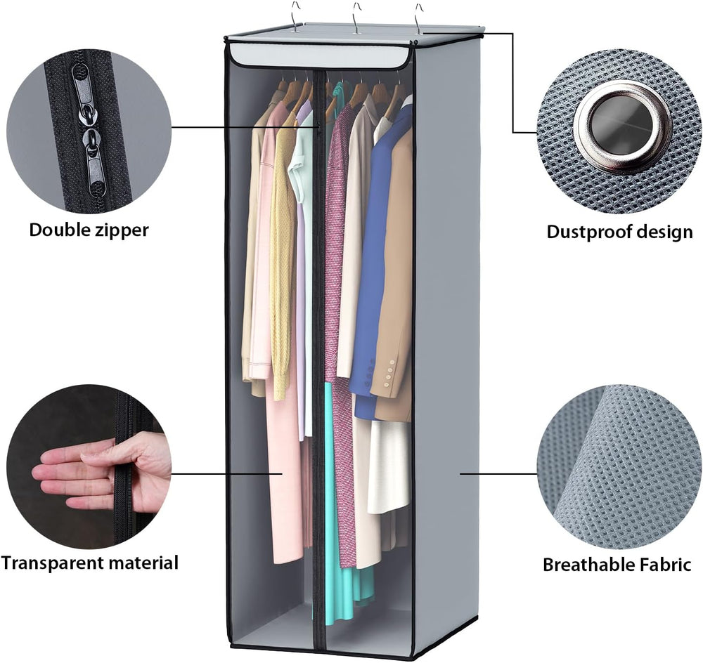 Univivi Garment Bags for Hanging Clothes, Large Clothes Storage Bags Closet O...