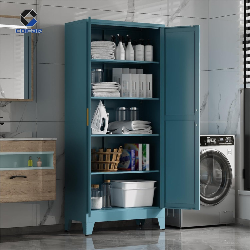 COFaR Metal Pantry Cabinet with Doors, Farmhouse 71'' Tall Storage Ca...