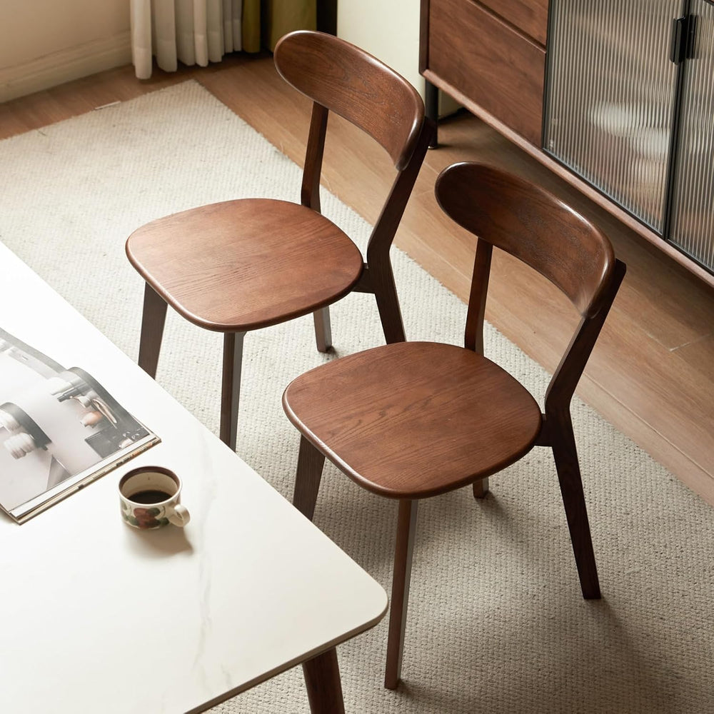 Dining Chairs, Kitchen Chairs, 100% Oak Solid Wood Modern Chair with Curved B...