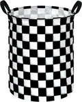 Racing Flag Kids Laundry Gift Basket Storage Hamper, Clothes Storage Organizer Bins, Shelf Basket with Handles for Room Decor