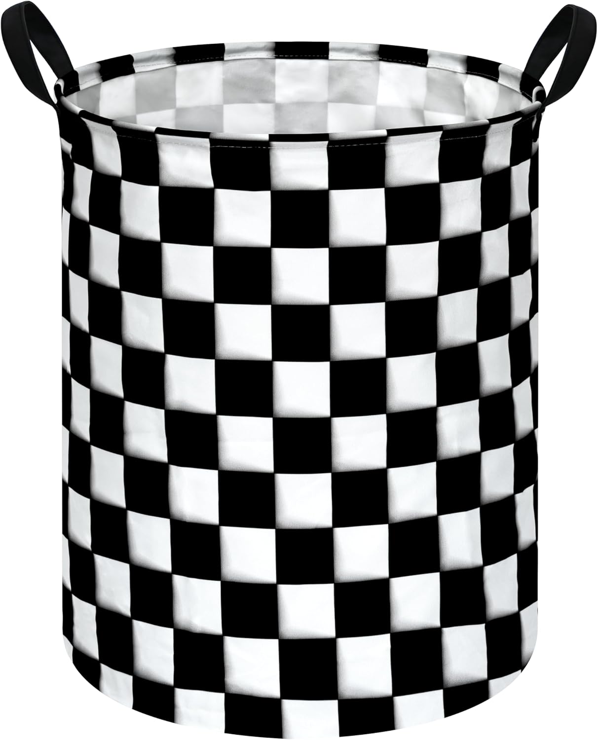 Racing Flag Kids Laundry Gift Basket Storage Hamper, Clothes Storage Organizer Bins, Shelf Basket with Handles for Room Decor