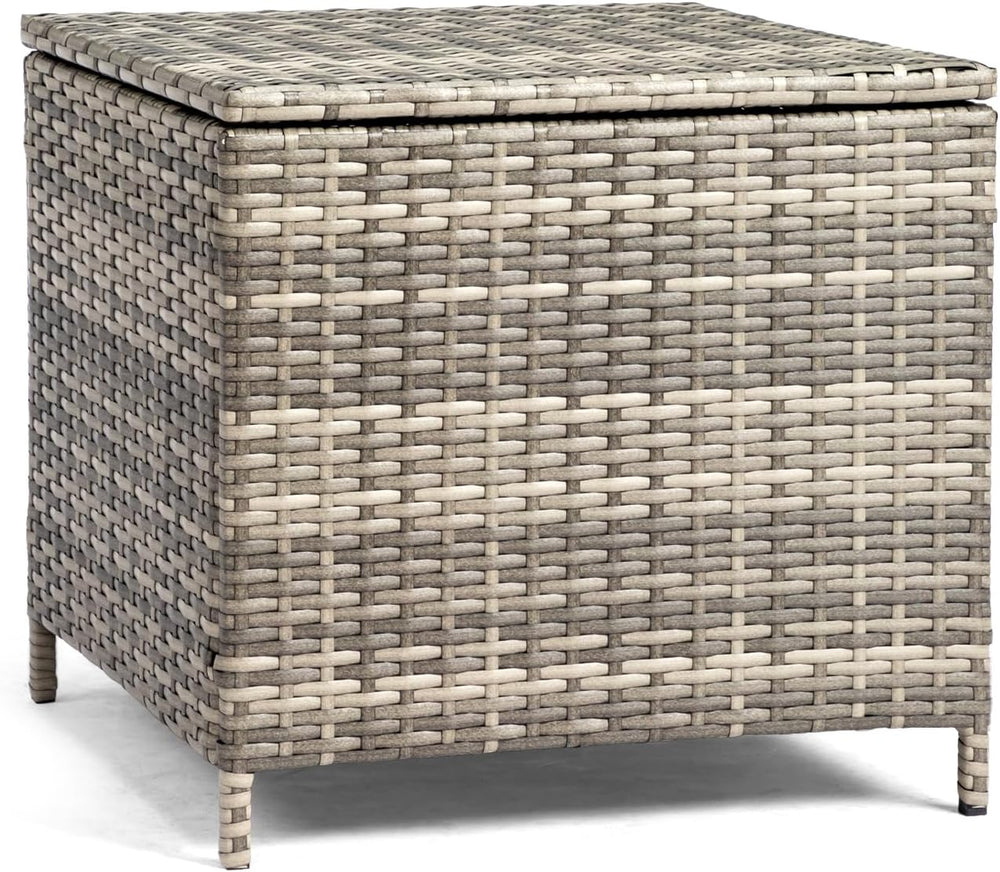 VINGLI Outdoor Side Table with Storage, 27-Gallon Patio Deck Box Outdoor Wick...