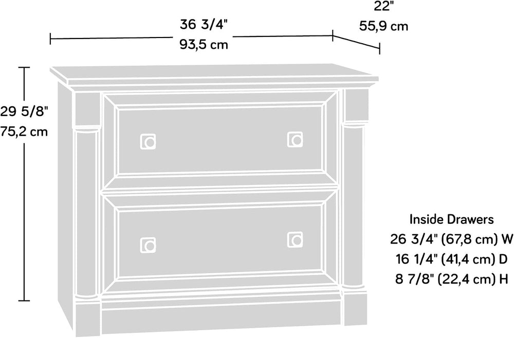 Sauder Palladia 2 Drawer File Cabinet, Lateral Filing Cabinets for Home Offic...