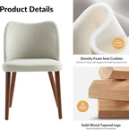 Dining Chairs Set of 4, Upholstered Kitchen Dining Room Chair Set Morden Accent Side Dinner Chair with Curved Padded Back Wood Legs for Restaurant/Cafe, Grey