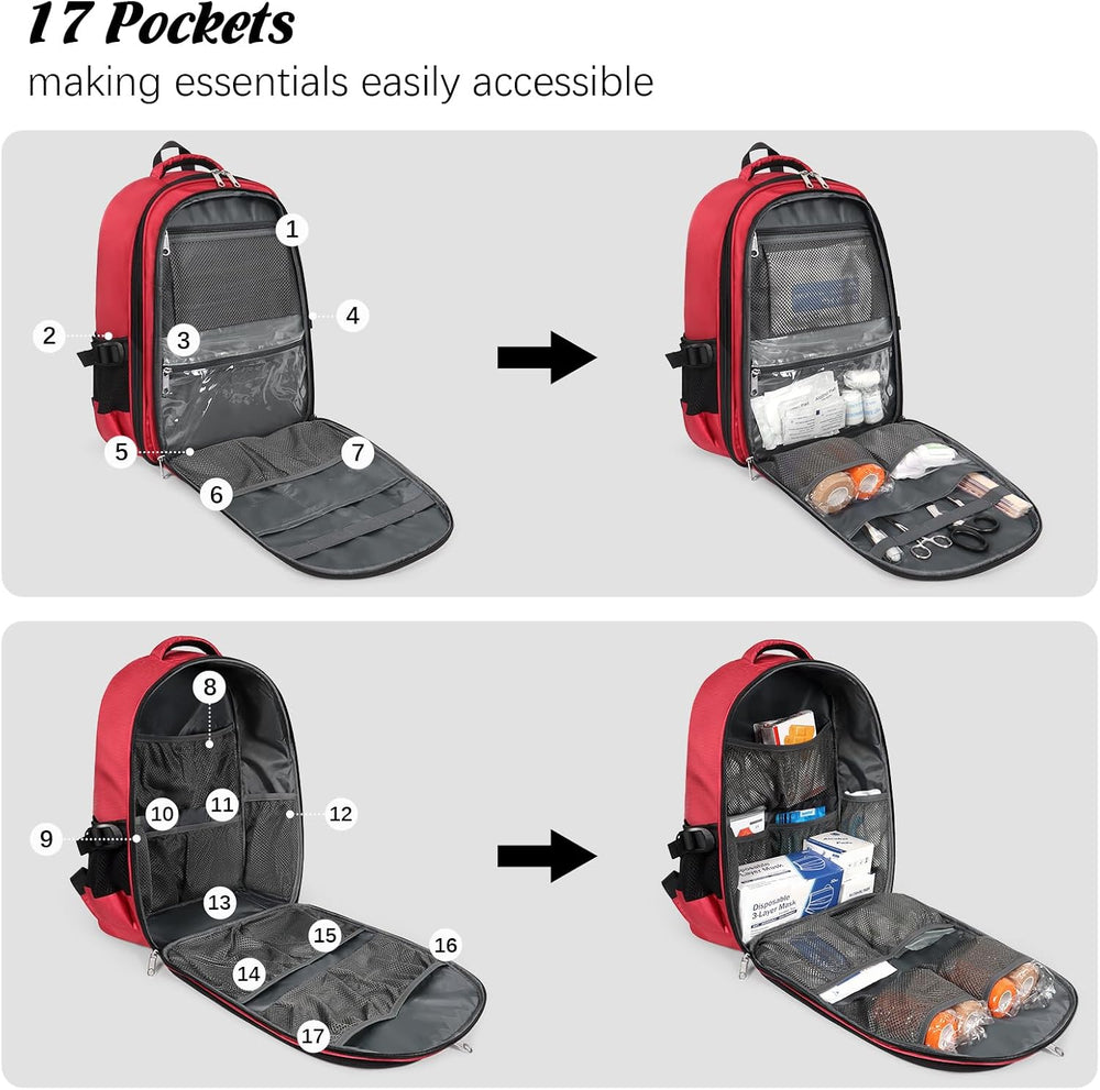 Gatycallaty First Aid Backpack Emergency Medicine Bag Empty Survival Trauma B...