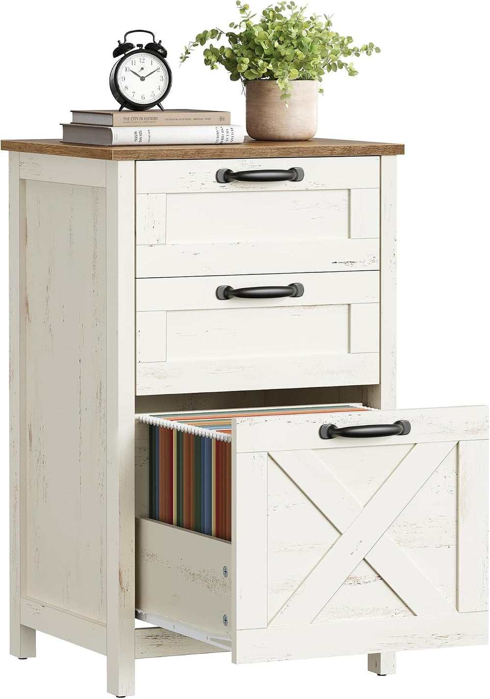 VASAGLE File Cabinet, 3-Drawer Filing Cabinet for Home Office | Modern Farmho...