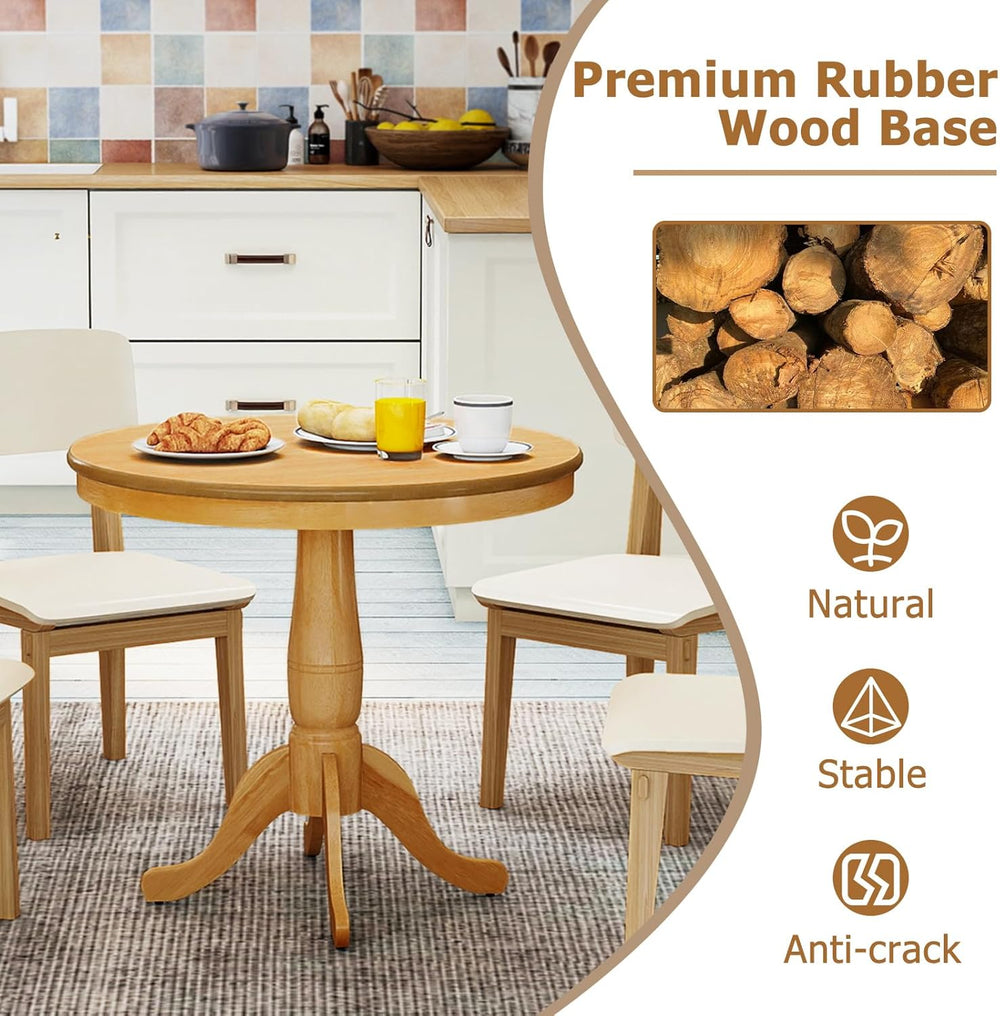 Giantex Round Dining Table for 2-4 People, 32" D X 30" H Wooden Kit...