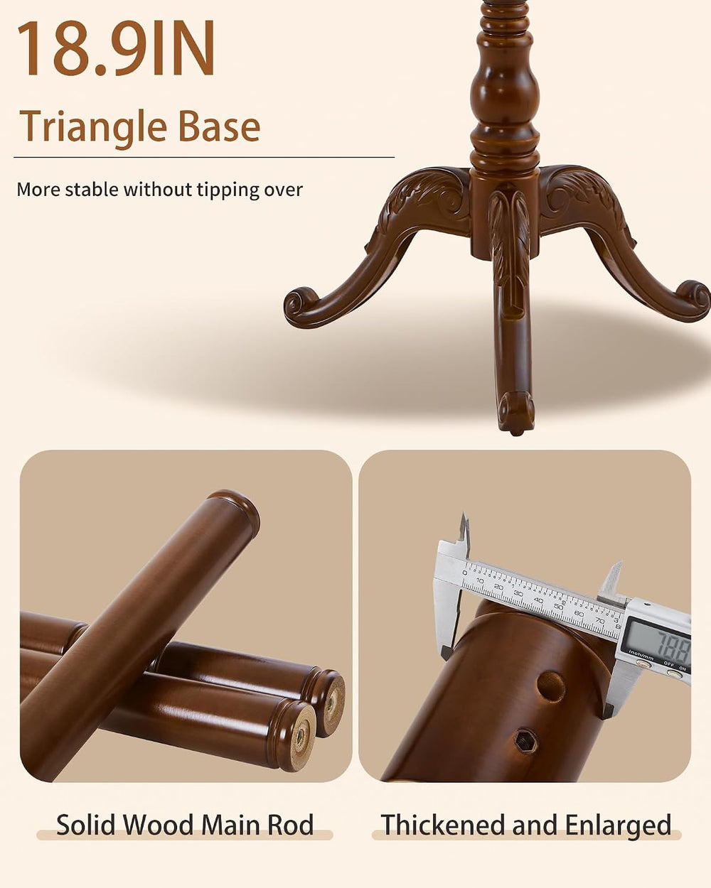 Coat Rack Freestanding,Solid Wood Coat Hall Tree with 13 Hooks