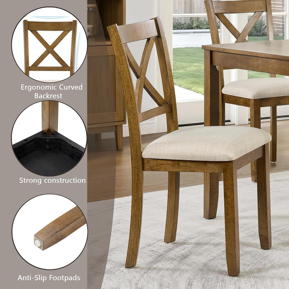 LUMISOL 5-Piece Dining Table Set for 4, Farmhouse Kitchen Table Set with 4 Up...