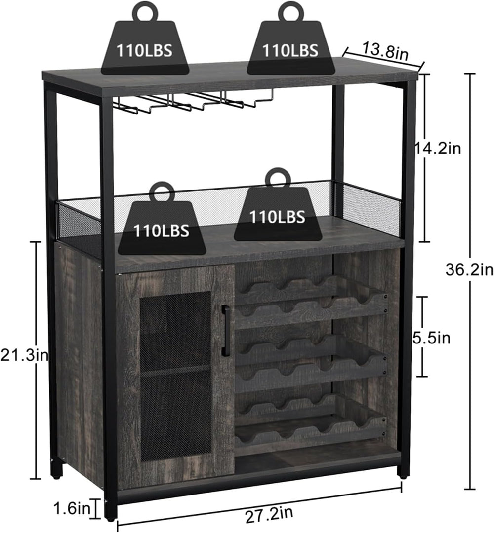 GAOMON Coffee Wine Bar Cabinet with Storage and Detachable Rack