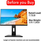 2026 Version Ergonomic VESA Monitor Stand, 150mm Spring Height adjustment,, Tool-Free Base, Swivel, Tilt & Rotation, for 22–26" Monitors, 5.95–7.28 lb, 100x100mm Vesa Mount (5.95～7.28LB)
