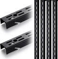 6 Pcs 47.5 Inches Shelf Rails Bracket Track Upright Closet System Hardware Adjustable Wall Standard Shelf Standards for Pantries, Linen Closets, Laundry Rooms, Utility Rooms (Black)