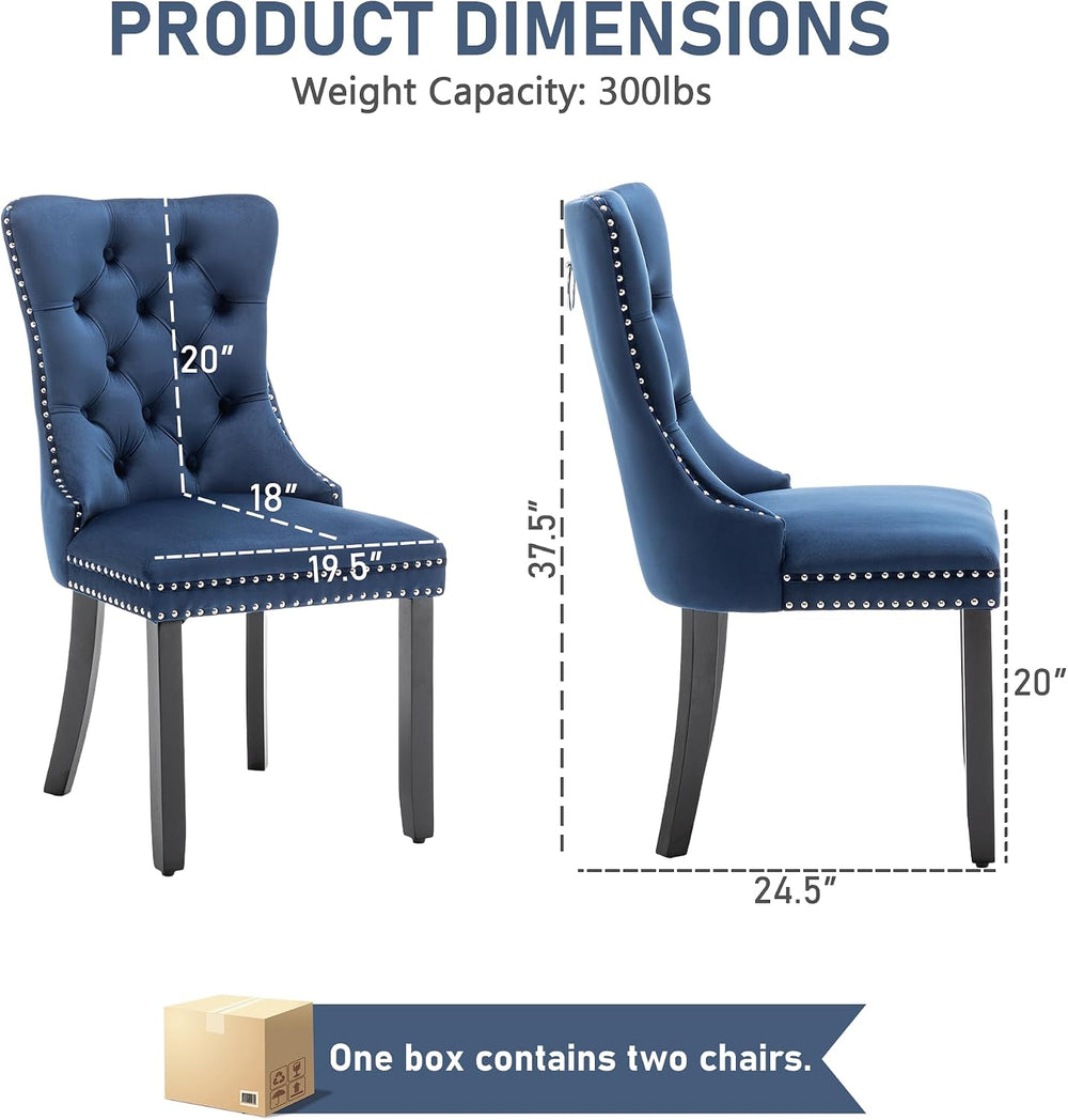 Mid Century Modern Dining Chair Set of 4 Velvet Upholstered Dining Accent Cha...