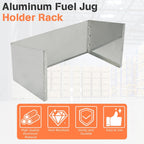 Aluminum Fuel Tank Holder Rack, 23.6''x 11.4'' Utility Jug Holder Storage Rack fits Two 5 Gallon Fuel Containers,Fuel Jug Holder Rack for Garages, Shops, Enclosed Trailers and Race Trailers