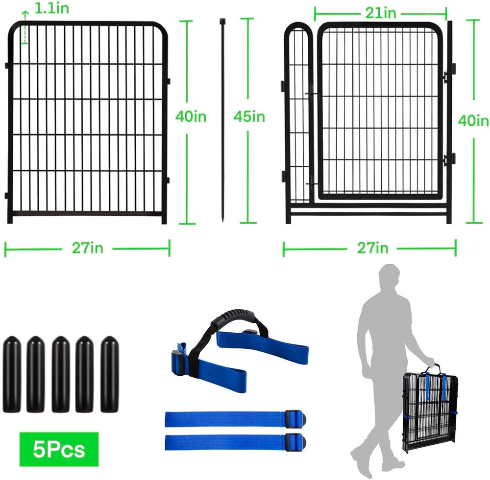 Garden Fencing 40 inch High, Dog Fence Outdoor for Yard, 21"Wide Low Thr...