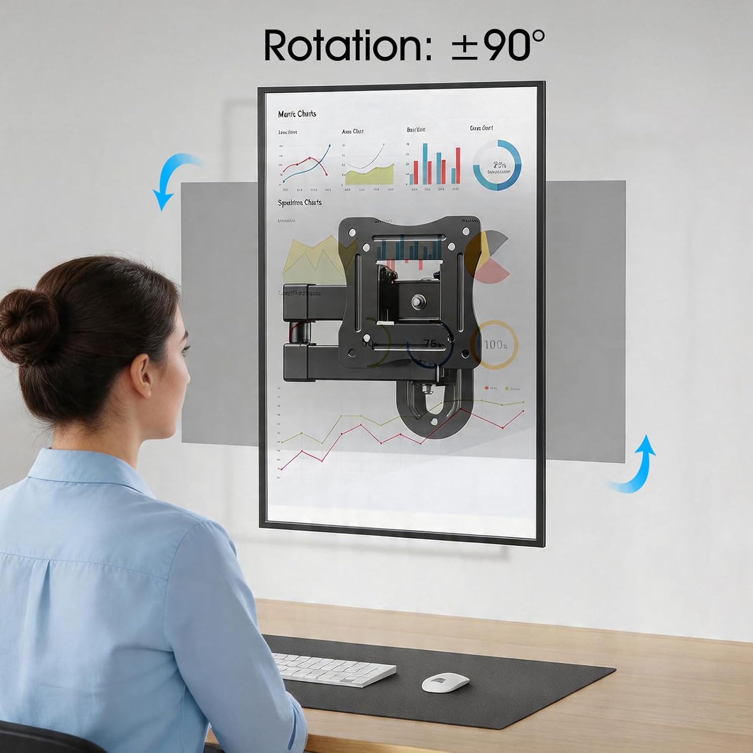 Full Motion TV Wall Mount for Most 12-29 Inch Flat Curved TV&Computer up to 22lbs,Sturdy TV Wall Bracket with Tilt Swivel Extension, Max VESA 100x100mm 17 19 21 23 27 Articulating Monitor Mount