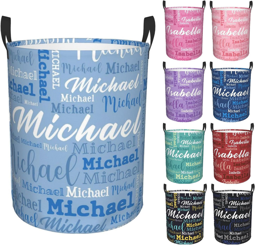 Custom Name Laundry Hamper, Personalized Laundry Baskets with Name for Boys Girls Women Men, Customized Collapsible Dirty Clothes Hamper Easy Storage Gifts for Bedroom Bathroom Living Room