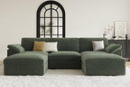 EASE MOOSE Sectional Modular Sofa,FSC Certified Oversized U Shape Sectional Couch Wide Deep seat Sectional Sofa,Green