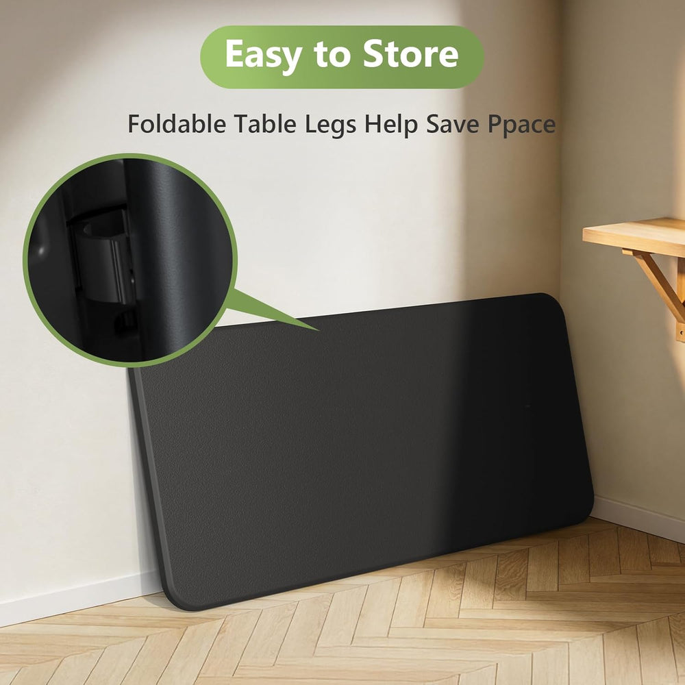 4ft Folding Table with Foldable Steel Legs, Heavy Duty Plastic Foldable Table...