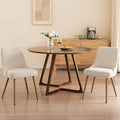 Modern Upholstered Dining Chairs Set of 2 with Thick Seat Cushion and Curved Back, Fabric Farmhouse Dinner Chair for Kitchen, Dining Room,Cafe (Fabric - Beige, Set of 2)
