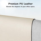 Aothia Leather Desk Pad Protector, Office Desk Mat, Large Mouse Pad, Laptop Desk Pad, Non-Slip PU Leather Desk Blotter, Waterproof Desk Writing Pad for Office and Home (Beige, 55" x 17")