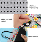 JUXYES Shoe Charms Organizer Wall Hanging Collection Holder with 216 Holes | Soft Felt Material, Easy to Categorize, Portable Decorative Croc Charms Display, Hanging Shoe Charms Storage Organizer, Gray