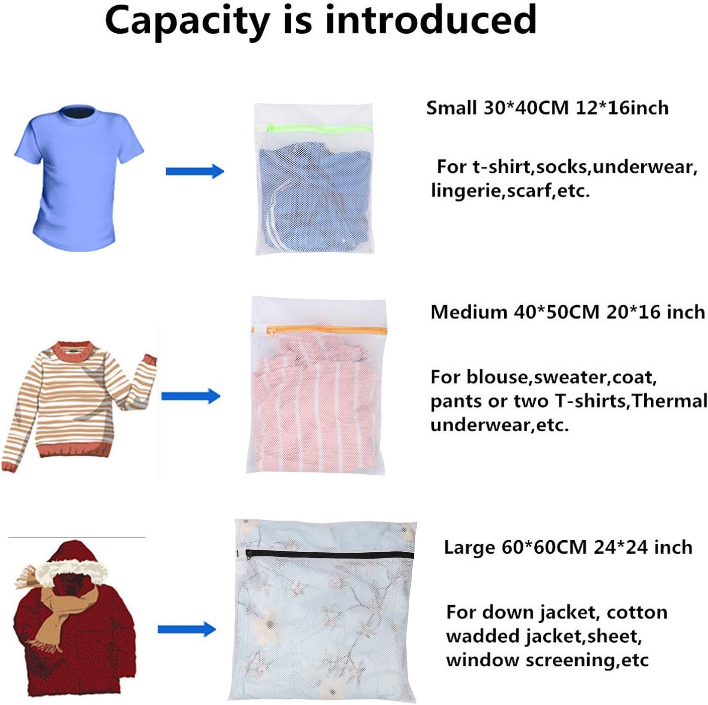 BAGAIL Laundry Bags Mesh Wash Bag for Intimates Lingerie and Delicates,7Pcs(1XL,2L,2M,2 Bra Bags)