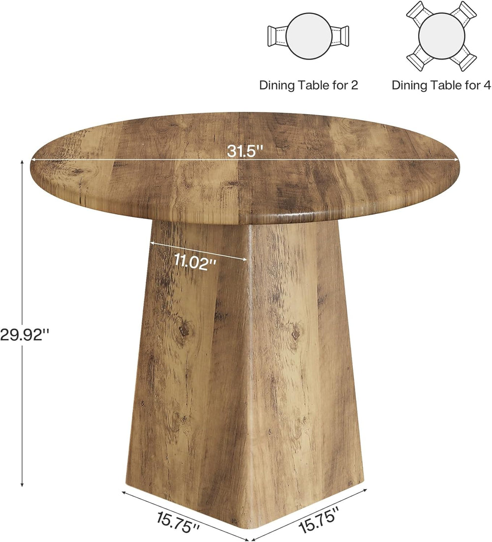 Tribesigns 31.5-Inch Round Dining Room Table for 2-4, Farmhouse Small Kitchen...