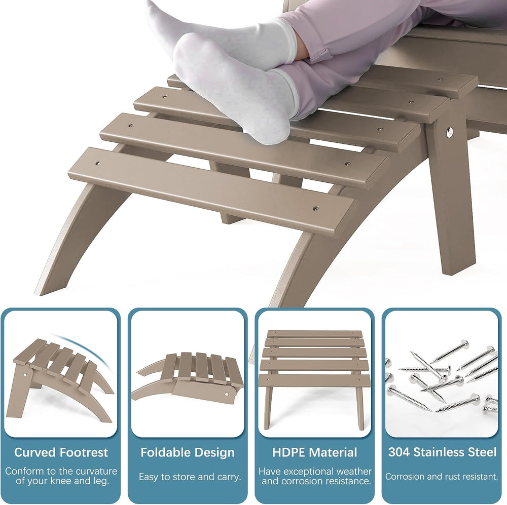 NAVINE Adirondack Ottoman Set of 4, Folding Adirondack Ottoman for Adirondack...