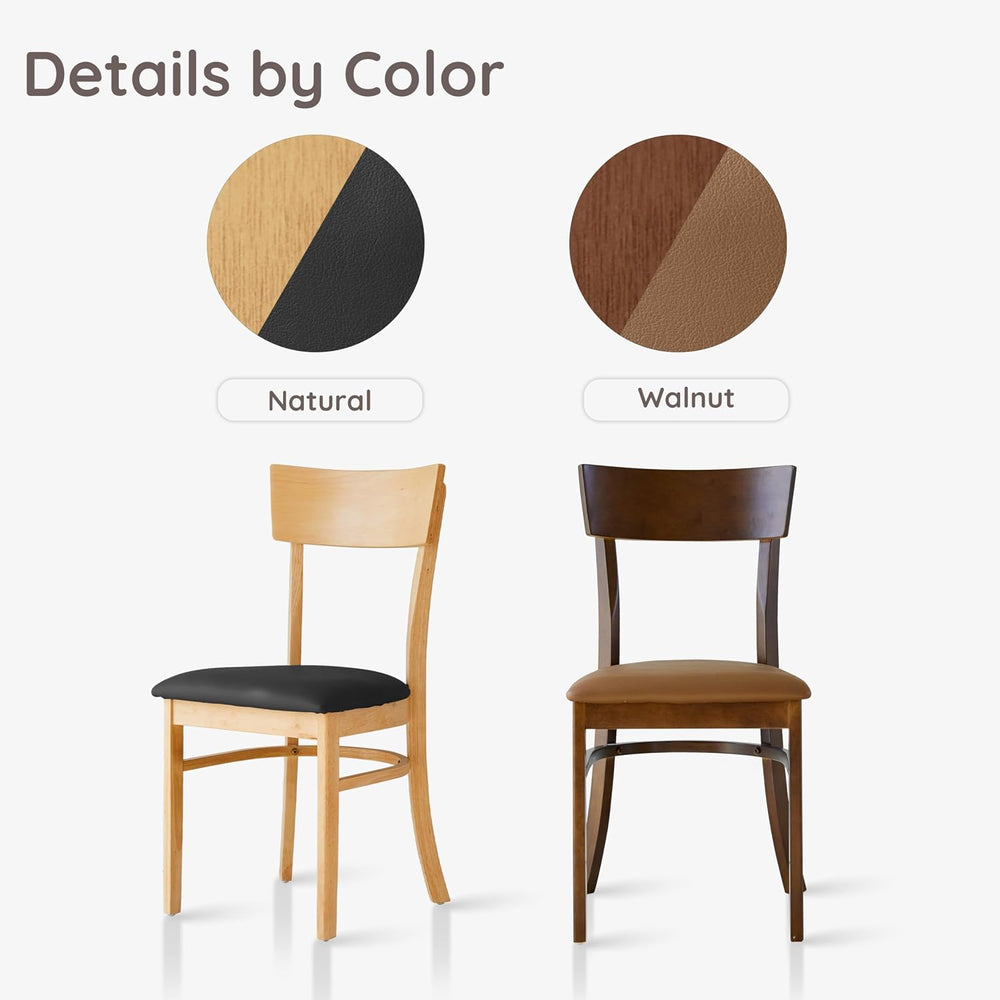 Livinia Mint Dining Chair Set of 2, Solid Malaysian Oak PU Leather Upholstere...