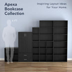 Homes: Inside + Out Apexa 2-Drawer Wooden Stackable Storage Drawers, Small Food Pantry Cabinet, Cajonera De Madera, Underbed Drawer Dorm Teen Room Decor & Bedroom, Home Office, Kitchen, Black