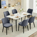 Wooden Dining Chairs Set of 6, Upholstered Kitchen Dining Room Chairs with Padded Seat and Wood Legs, Modern Fabric Side Dinner Chair for Kitchen, Dining Room, Restaurant, Cafe