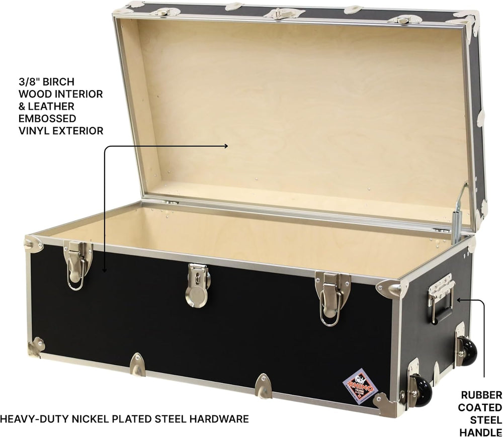 Rhino Large Essential Trunk with Wheels, Camp Footlocker, Dorm Storage | 32&q...