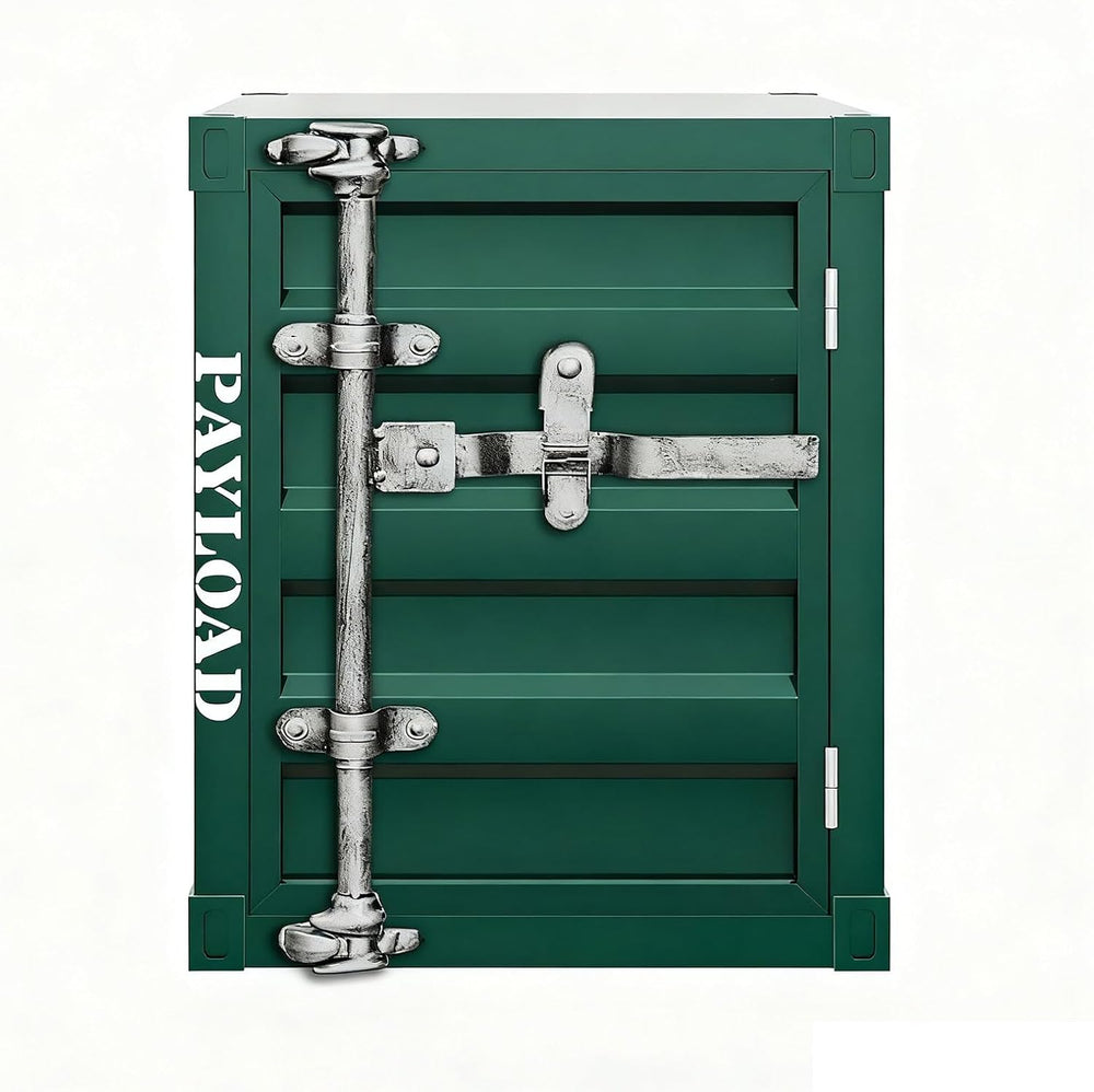 Metal Nightstand Industrial Storage Cabinet - Small Locking Container Side Ta...