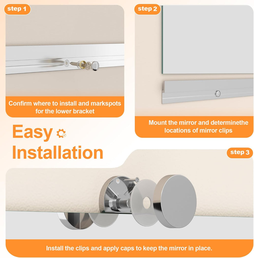 Hasipu Home Gym Mirror, 48"x24" Each, 4-Pack Frameless Wall Mounted...