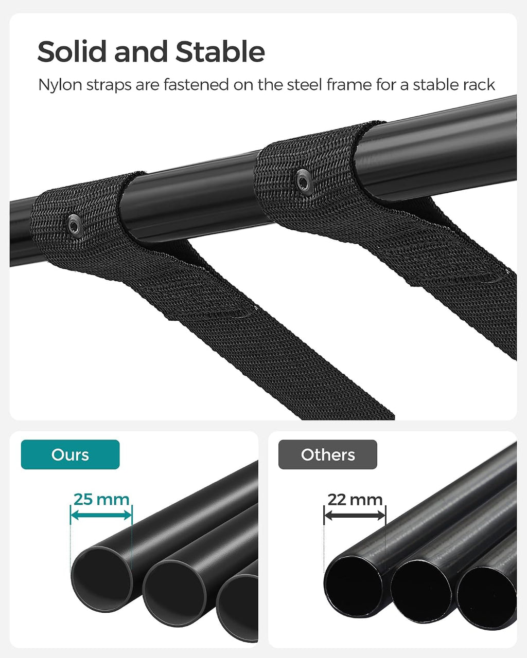 SONGMICS Luggage Rack for Guest Room, Set of 2 Suitcase Stands, Foldable Steel Frame, for Hotel, Bedroom, Holds up to 110 lb, 27.2 x 15 x 20.5 Inches, Black URLR001B02