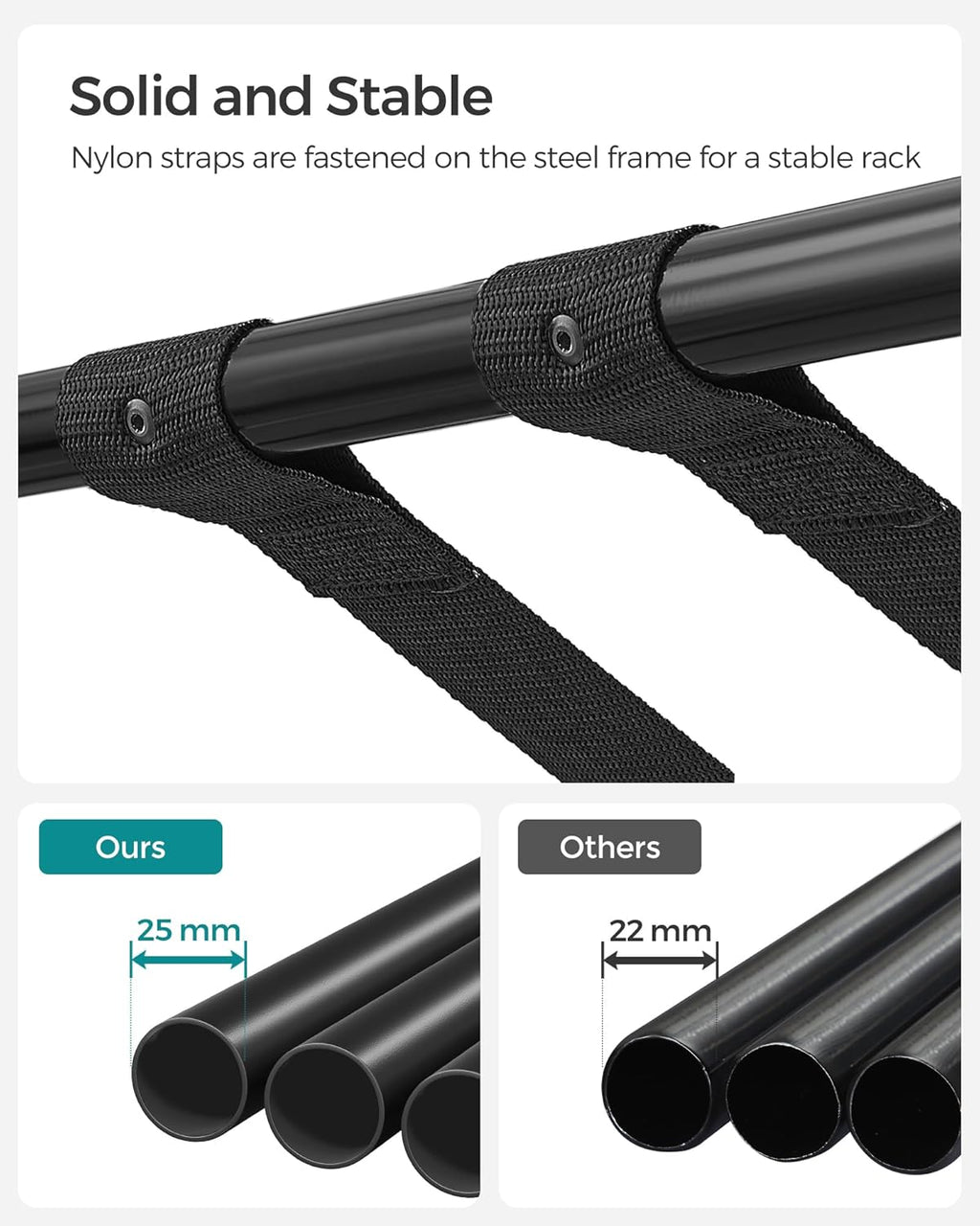 SONGMICS Luggage Rack, Pack of 2, Luggage Racks for Guest Room, Suitcase Stand, Steel Frame, Foldable, for Bedroom, Black URLR64B-2