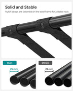 SONGMICS Luggage Rack, Pack of 2, Luggage Racks for Guest Room, Suitcase Stand, Steel Frame, Foldable, for Bedroom, Black URLR64B-2
