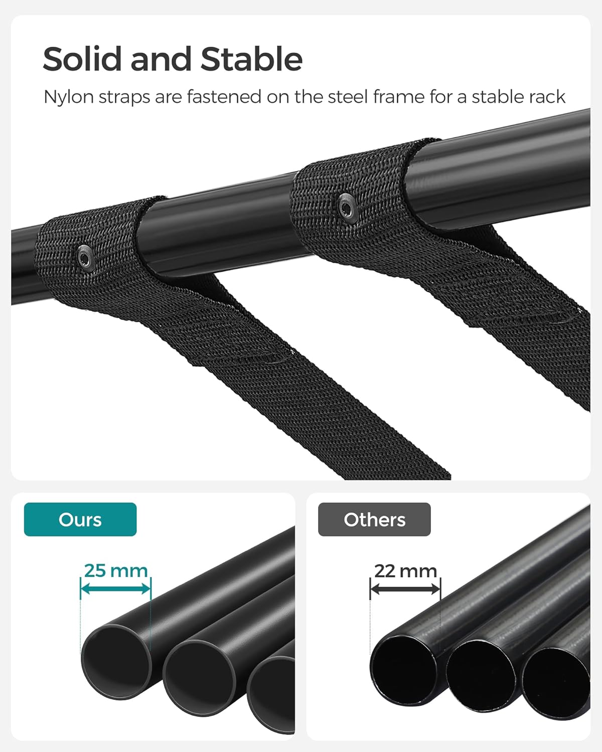 SONGMICS Luggage Rack, Pack of 2, Luggage Racks for Guest Room, Suitcase Stand, Steel Frame, Foldable, for Bedroom, Black URLR64B-2