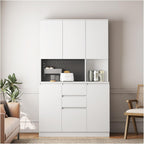 74” Kitchen Sideboard with Charging Function with 6 Doors, 3 Shelves and 2 Drawers, Multifunctional Cabinet for Living Room and Dining Room,for Kitchen