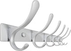 SKOLOO Coat Rack Wall Mounted - 6 Hooks, Heavy Duty, Stainless Steel, Metal Wall Hangers, Sturdy Coat Hooks for Hanging Coats, Jacket, Clothes, Hat, Cold Light Silver
