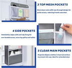 Over The Door Organizer 6 Tier with 12 Pockets & Reinforced Hooks - 59" Hanging Storage Organizer for Bathroom, Nursery, Pantry & Laundry (Light Grey)